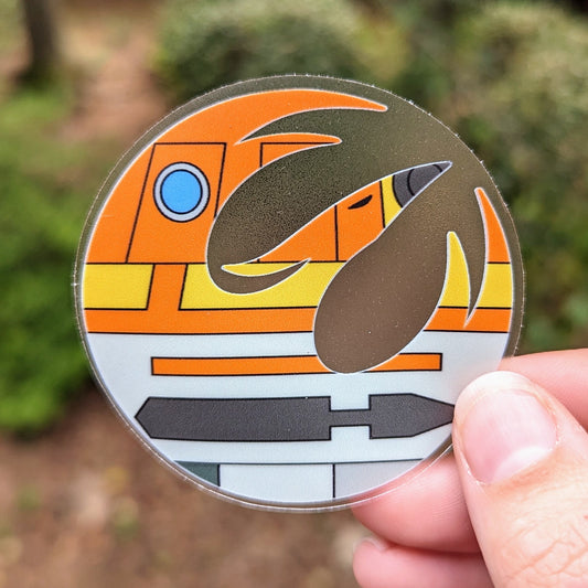 Clear Orange Phoenix Sticker