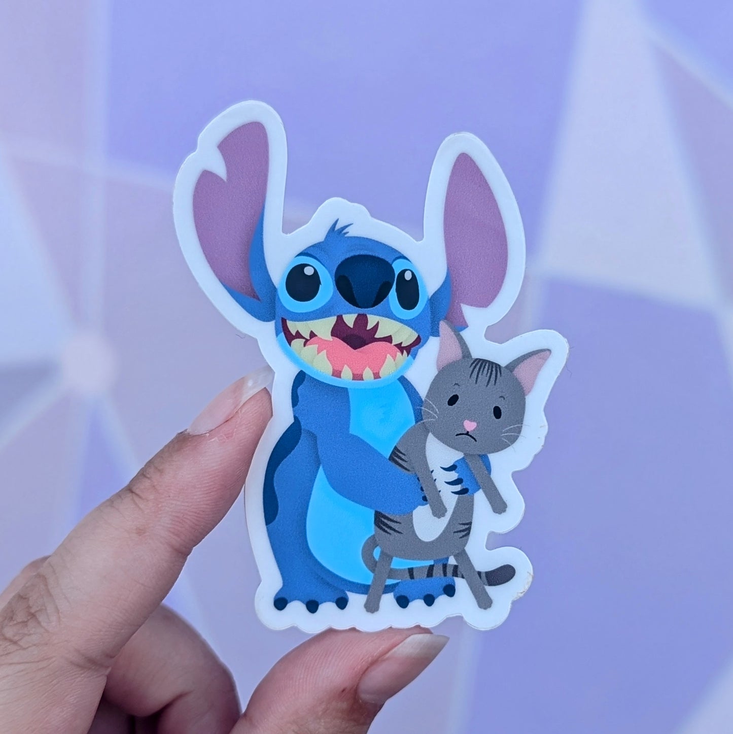 Stitch and Cat Sticker