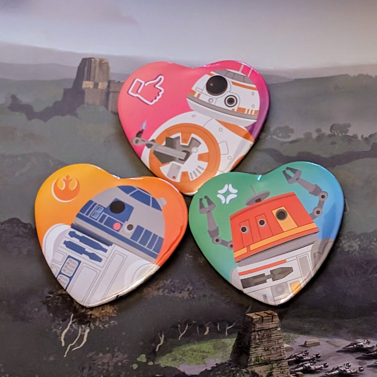 Robot Heart Shaped Buttons