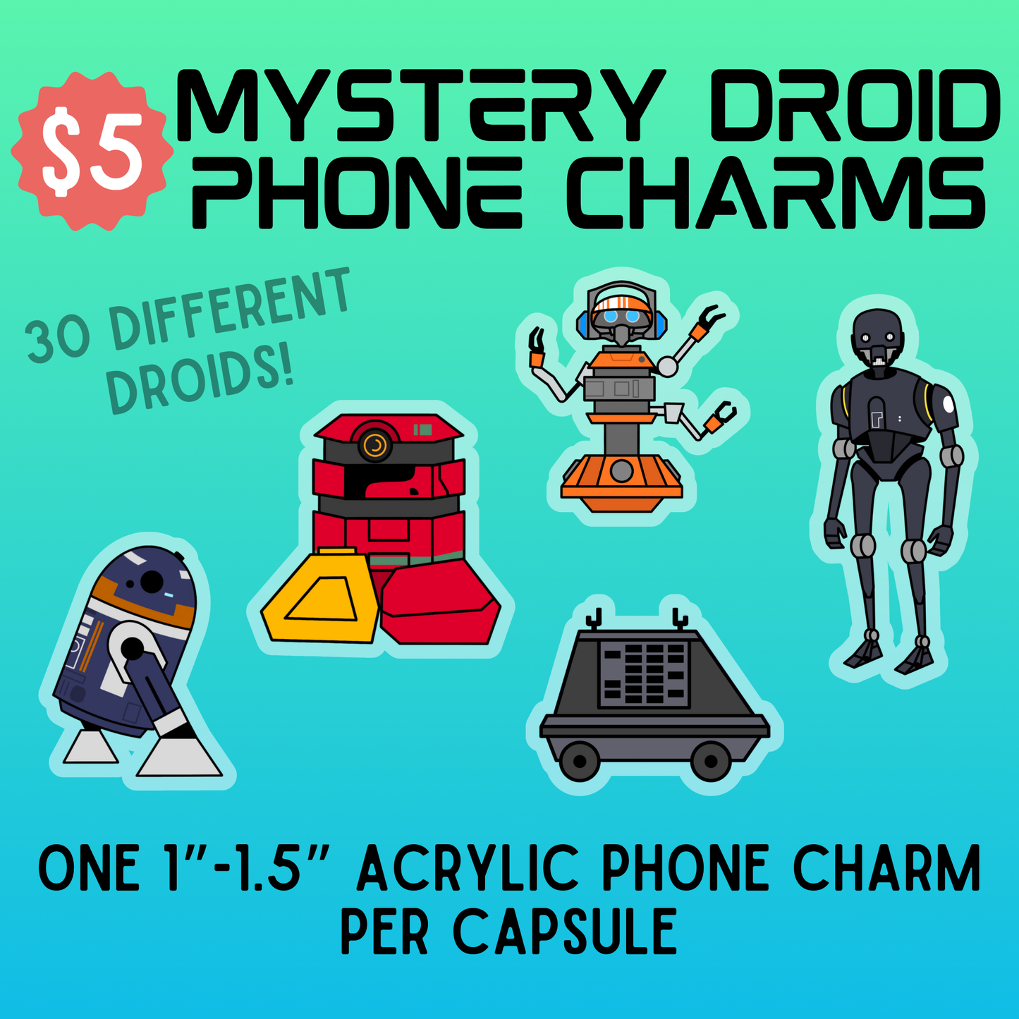 Mystery Robot Phone Charm