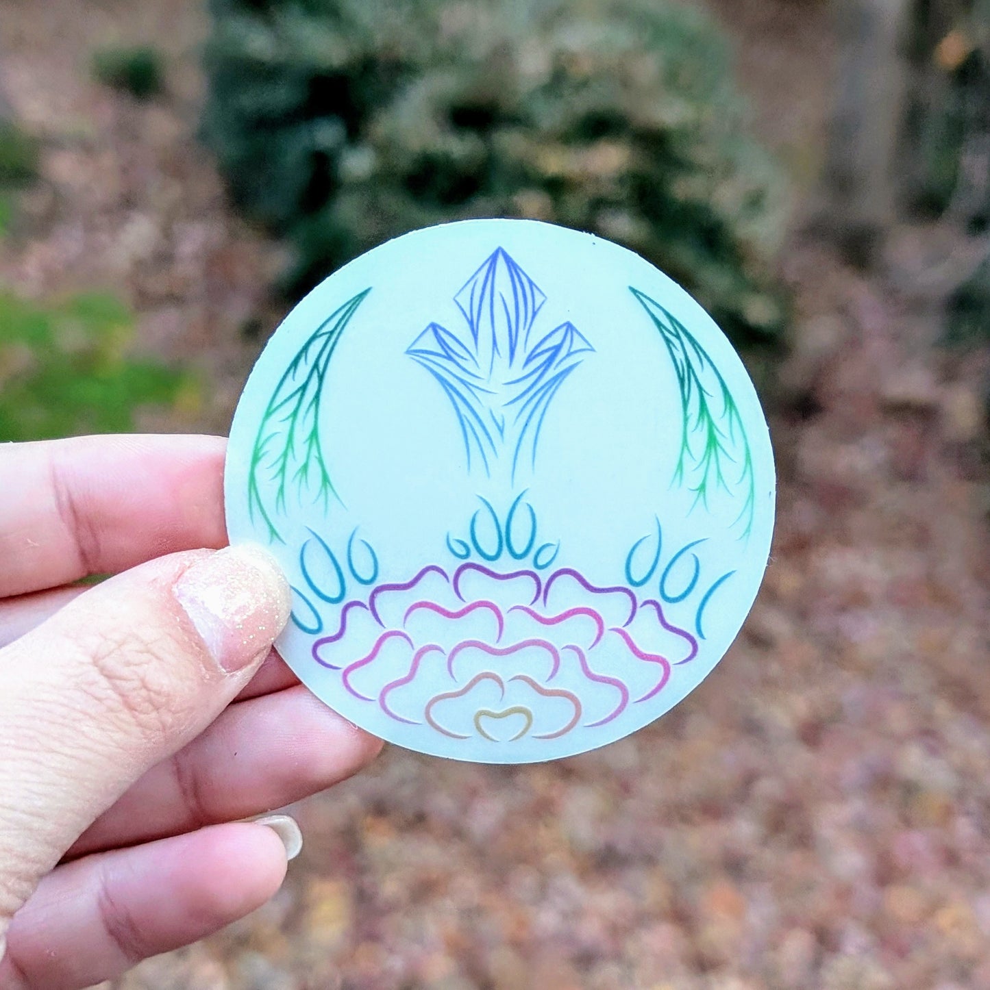 Clear Floral Starbird Sticker