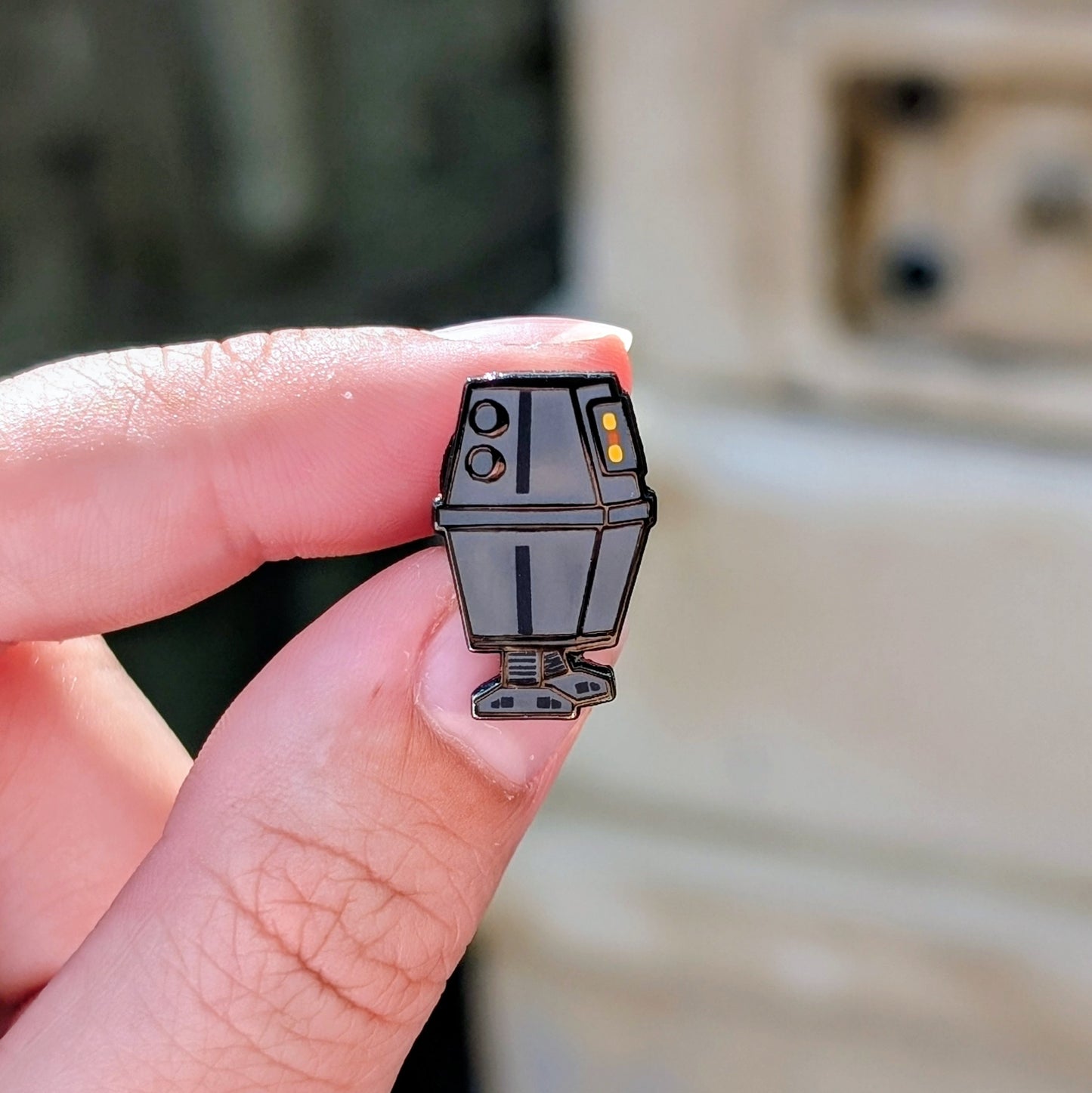 Mini Grey Gonk Robot Pin