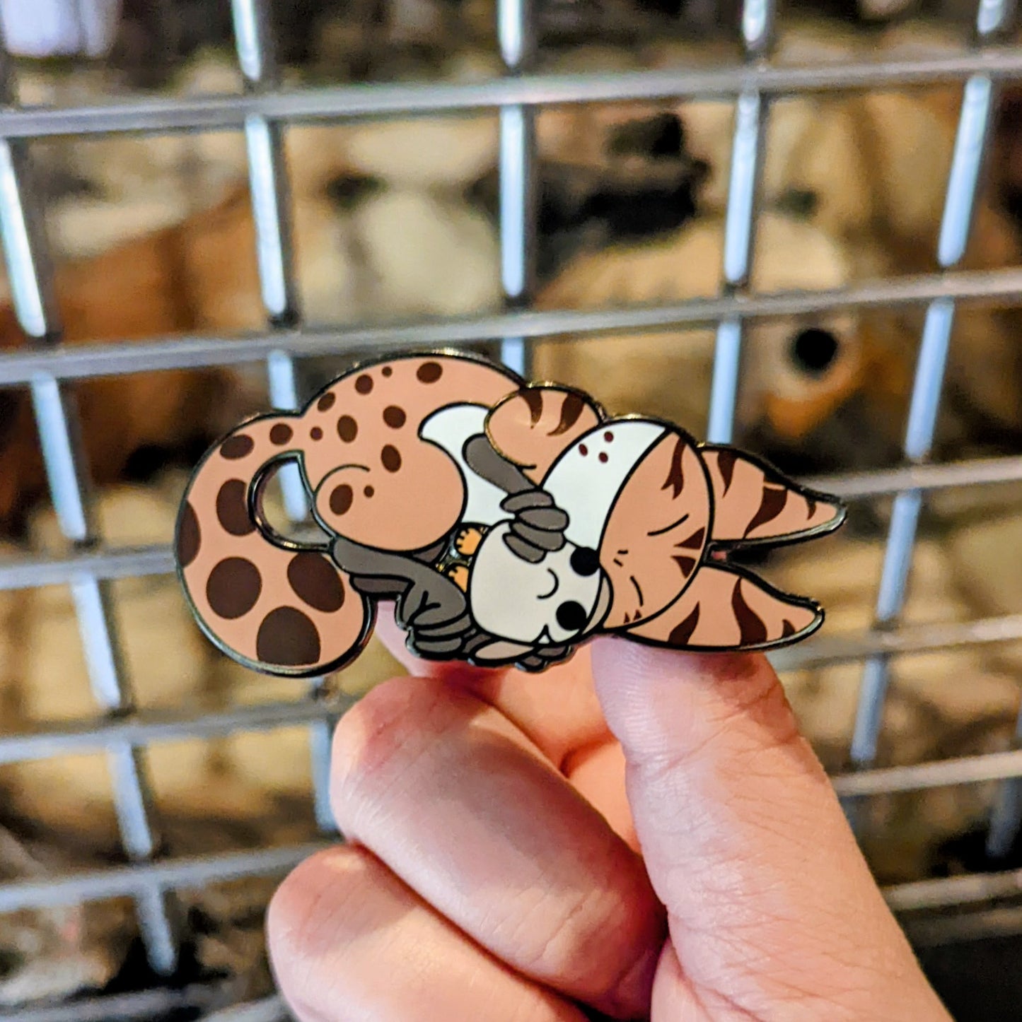 Large Cuddling Cat Pin