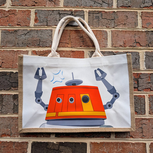 Chop Burlap Tote Bag