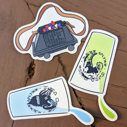 Set of 3 Clear Space Snack Stickers