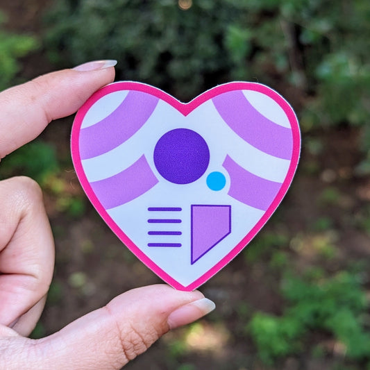 Pink Robot Heart Sticker