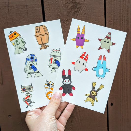 Robot and Doll Sticker Sheets