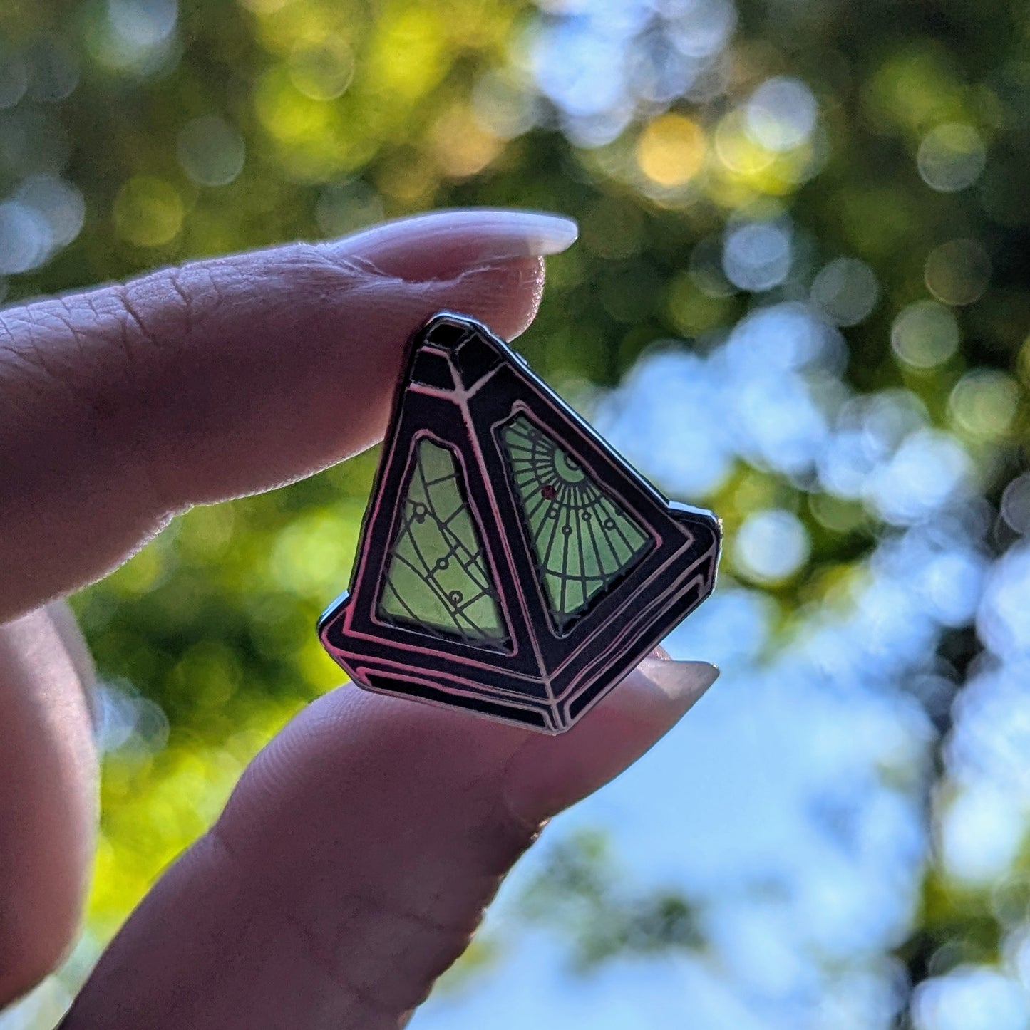 Stained Glass Pyramid Pin