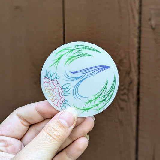 Clear Floral Phoenix Sticker