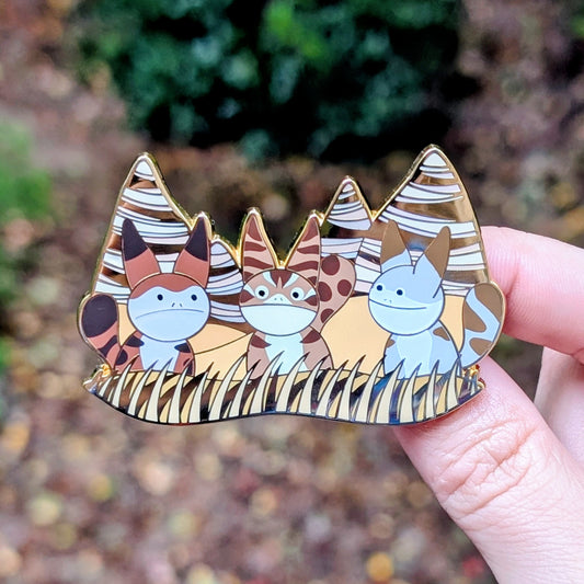 Large Cat Trio Pin
