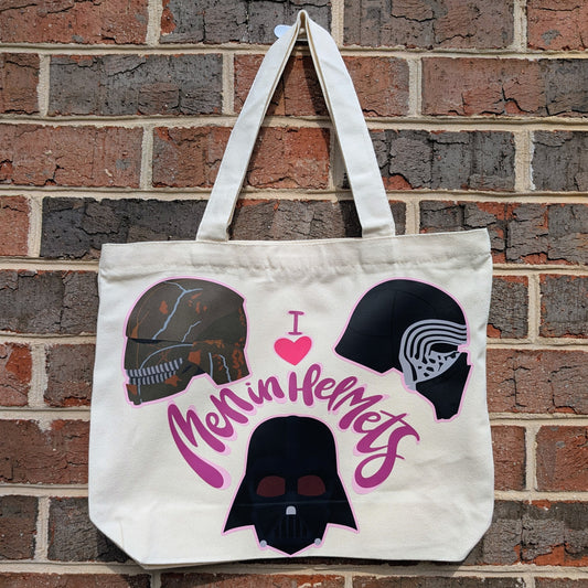 Men in Helmets Tote Bag