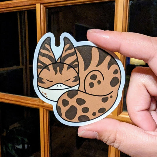 Curled Up Cat Sticker